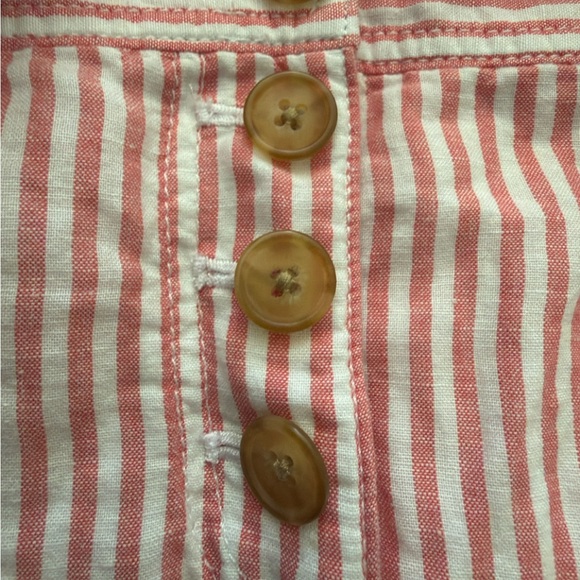 Talbots Petite Women’s 12P Pink White Striped Tie Waist Mini Skirt Preppy Spring - Picture 4 of 7